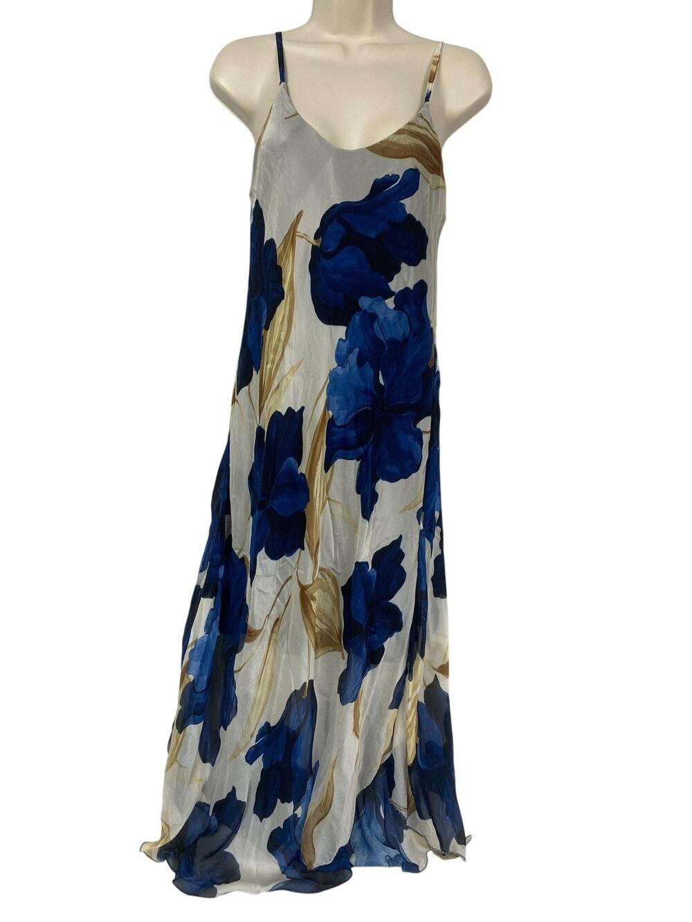 Gigi Moda Silk Midi Dress Womens One Size Moody Floral Slip Ethereal Italy S M L